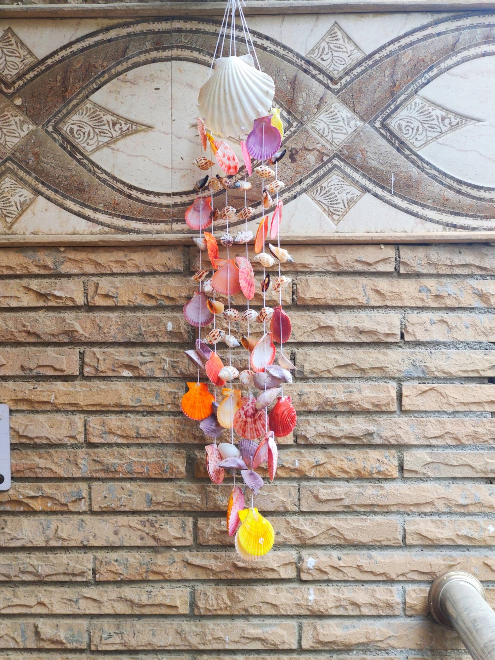 Vibrant Seashell Wind Chime – Handcrafted Coastal Hanging Décor 24inch